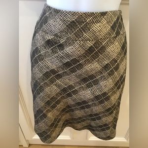 The Limited Pencil Skirt Metallic Gold Black Plaid Size 8
